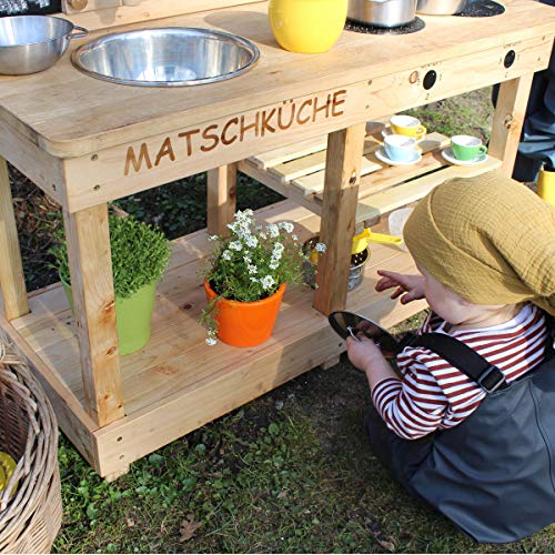 SUN - Cocina de Barro para Exterior de Madera para niños