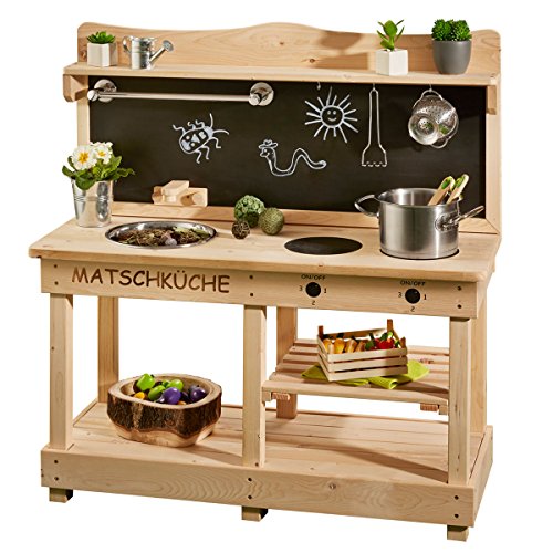 SUN - Cocina de Barro para Exterior de Madera para niños