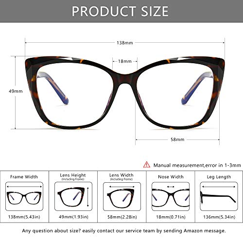 SUNGAIT Ojo de Gato Gafas Luz Anti-azul Gafas con Montura Geométrica Corte de Diamante(Marco de Tortuga (Acabado Brillante))