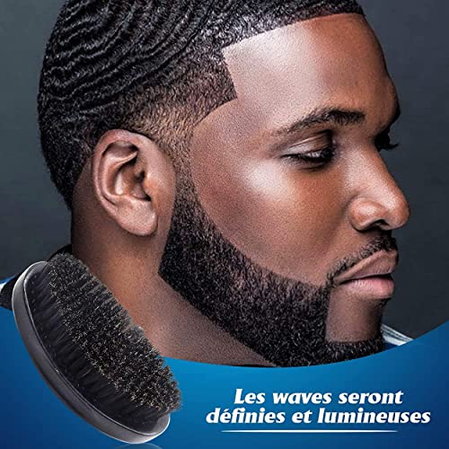 SUNSET – Cepillo Wawes (180,360,540,720) y Barba/Cepillos Waves Para Hombres Pelo Suave (Afro, Rizado, Liso y Rizado) y para barba/Cepillo de pelo de jabalí natural
