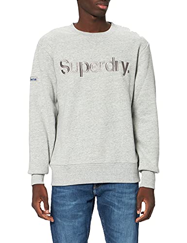 Superdry Core Logo Source Crew BB Sudadera, Athletic Grey Marl, S para Hombre