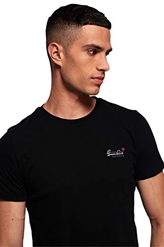 Superdry Orange Label Vntge Emb S/S tee Camiseta, Negro (Black 02A), Large para Hombre