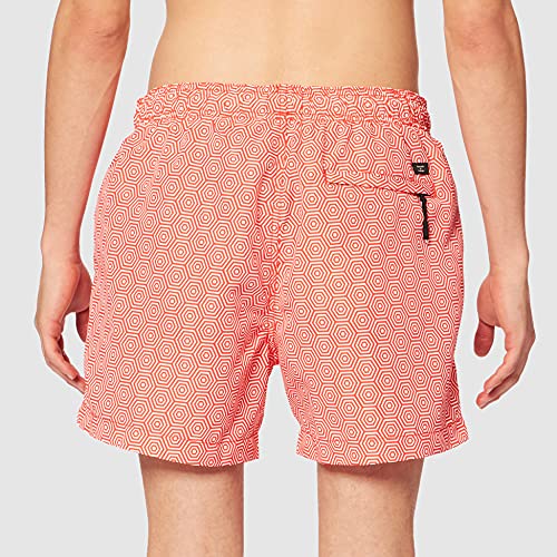 Superdry SD Studios Swim-Pantalón Corto para natación Tabl, Mono Hex Granadine, L para Hombre