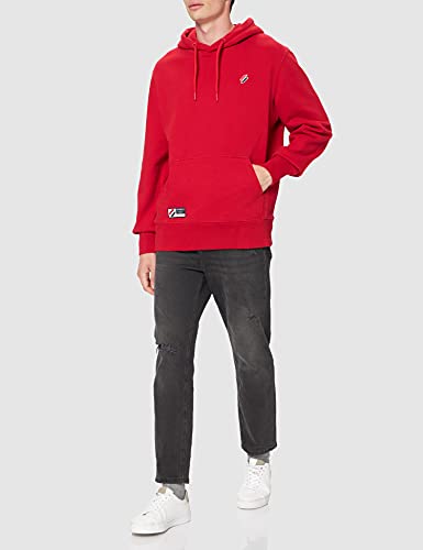 Superdry Superdry Code Essential Hood, Sudadera Con Capucha Hombre, Rojo (Risk Red), XXL