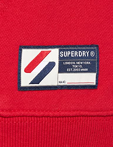 Superdry Superdry Code Essential Hood, Sudadera Con Capucha Hombre, Rojo (Risk Red), XXL