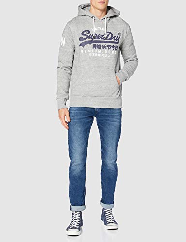 Superdry VL NS Hood Sudadera con Capucha, Marga Gris, X-Large para Hombre