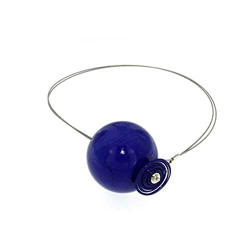 Susanna martini - collana artigianale di design in vetro di murano pianeti blu urano - sum_col_pt_009