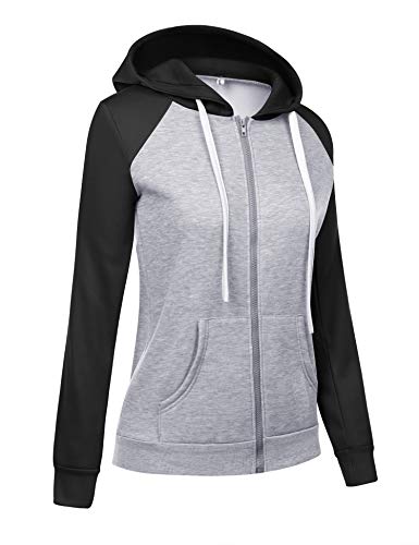 Sykooria Sudadera con Capucha para Mujer Flannel Chaqueta Deportivo con Cremallera y 2 Bolsillo Invierno Otoño para Mujeres Casual Correr Fitness