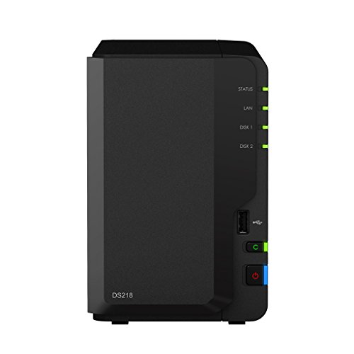 Synology Diskstation ds218 Bundle Incluye 2 x Discos Duros WD Red, integrado y listo negro negro (2x2TB WD Red)