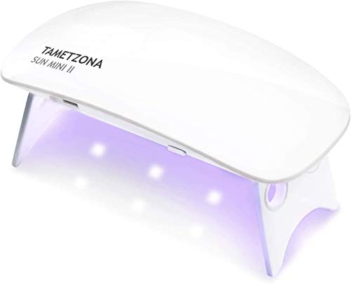 TAMETZONA lampara manicura secador portatil uñas gel LED UV 8W manicura pedicura uñas profesional semi permanente 30s / 45s / 60s (BLANCO)