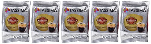 TASSIMO Marcilla Café Largo - 5 paquetes de 16 cápsulas: Total 80 unidades