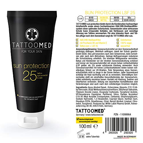 TattooMed All in Bundle SUN - Sistema Completo de Protector Solar/Protector de Color Para Tatuajes - 3 x 100ml