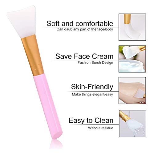 Tderloi Brocha de Maquillaje 1 unids Maquillaje Profesional Pinceles Cara mascarilla Cepillo Gel de Silicona Bricolaje cosmético Belleza Herramientas al por Mayor Cepillo Material manija Material