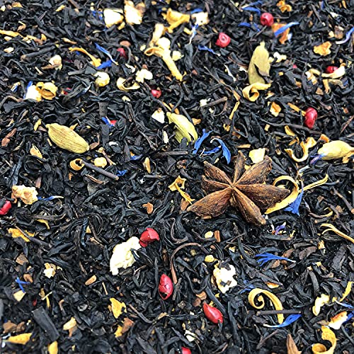 Té Negro Chai Mandala Con Naranja, Azahar, Pimienta Rosa, Jengibre, Canela, Anís Estrellado, Cardamomo y Aciano Azul (200 GR)