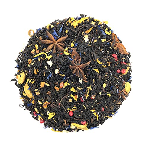 Té Negro Chai Mandala Con Naranja, Azahar, Pimienta Rosa, Jengibre, Canela, Anís Estrellado, Cardamomo y Aciano Azul (200 GR)