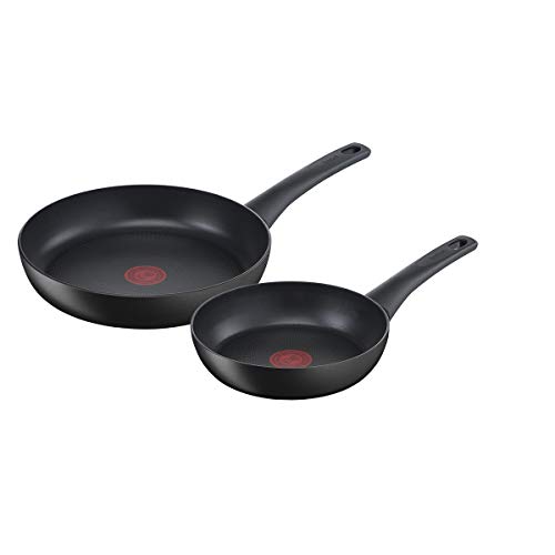 Tefal Ultimate On - Juego de 2 Sartenes: 2 Sartenes de 20/26 cm con revestimiento muy resistente, Thermo-Signal, Thermo-Fusion, forma profunda, todo tipo de cocinas, apto para horno, sin PFOA