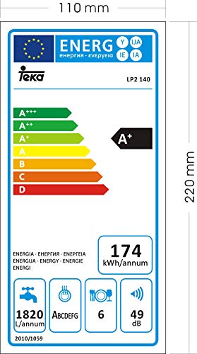 Teka | Lavavajillas Compacto | 45 cm de Ancho | 6 Programas de lavado | 6 Temperaturas | Acabado en Blanco