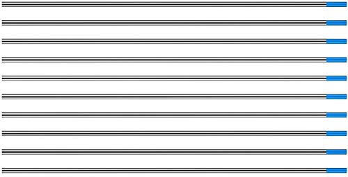 TEN-HIGH tig Electrodos de tungsteno Electrodos de soldadura, Lantano 2% Azul, Para soldadura CC y CA, 2.4 mm x 150 mm
