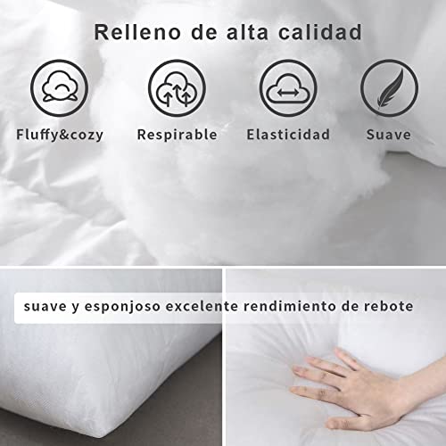 Tesosy Pack 2 Relleno de Cojín 40 X 60 cm Relleno de Fibra Virgen Hueca Siliconada Suaves y Indeformable, Relleno para Cojines de Sofá o Almohadones (40*60cm Pack 2)