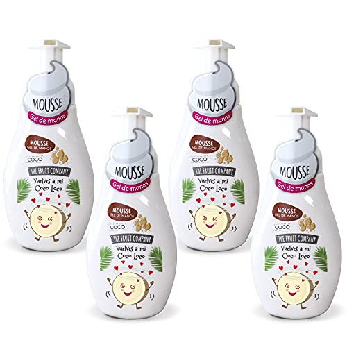 The Fruit Company 26300012 - Jabón de Manos Espuma Mousse, Coco, 250 ml, 4 ud.