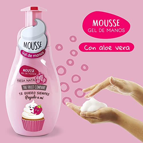 The Fruit Company 26300013 - Jabón de Manos Espuma Mousse, Fresa Nata, 250 ml, 4 ud.