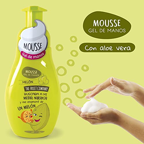 The Fruit Company 26300021 - Jabón de Manos Espuma Mousse, Melón, 250 ml, 4 ud.