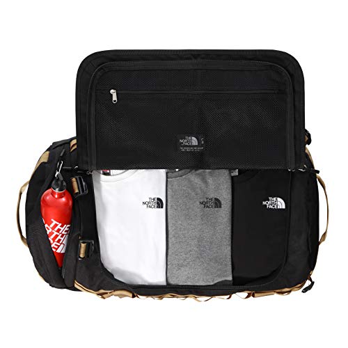 The North Face - Bolsa Gilman Duffel - Bolsa de Campamento Base Duradera con Correas de Hombro - Black/British Khaki, Large