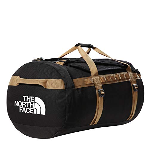 The North Face - Bolsa Gilman Duffel - Bolsa de Campamento Base Duradera con Correas de Hombro - Black/British Khaki, Large