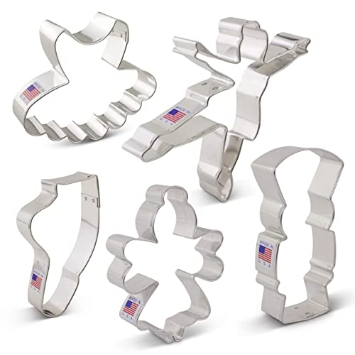 The Nutcracker Ballet Cookie Cutter Set - 5 piezas - Nutcracker, Sugar Plum Fairy, Tutu, Ballerina y Zapatillas de Ballet - Ann Clark - Fabricado en Estados Unidos Acero