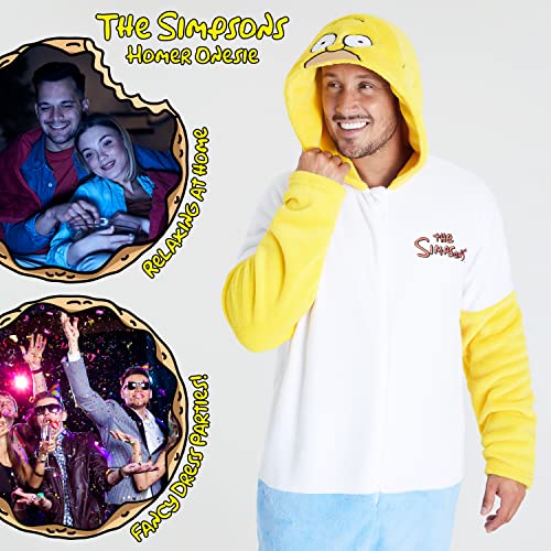 The Simpsons Pijama Hombre Entero de Homer Simpson Mono Pijama de Forro Polar (M)