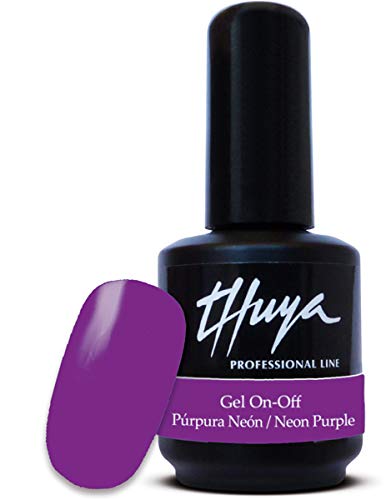 Thuya On-Off, Esmalte de gel de uñas (Tono Púrpura Neón) - 14 ml.