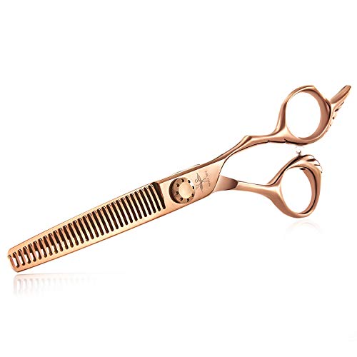 Tijeras de peluquería de adelgazamiento de cabello, 6 pulgadas, tijeras de peluquero profesionales para recortar y texturizar para hombres y mujeres, acero inoxidable japonés, bronce, en forma de ala