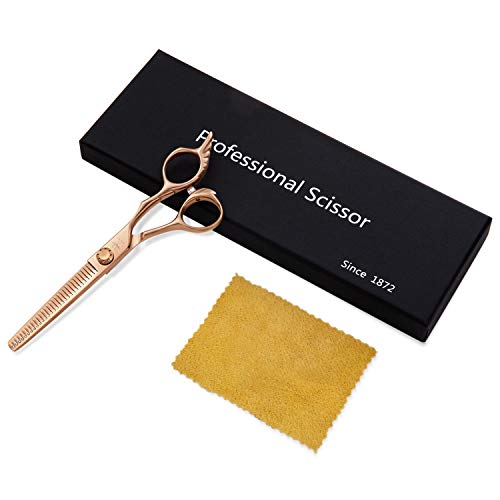 Tijeras de peluquería de adelgazamiento de cabello, 6 pulgadas, tijeras de peluquero profesionales para recortar y texturizar para hombres y mujeres, acero inoxidable japonés, bronce, en forma de ala