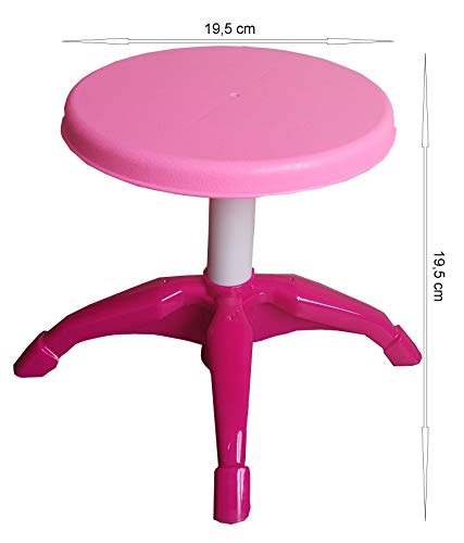 TikTakToo Tocador para niños y niñas, taburete con espejo, color rosa/rosa, tocador cosmético con 14 accesorios