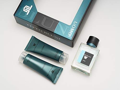 TITTO BLUNI - Uomo, Estuche Regalo de Hombre, Pack de 3 (Perfume 75 ml + Gel de Baño 75 ml + After Shave Bálsamo Hombre 75 ml)