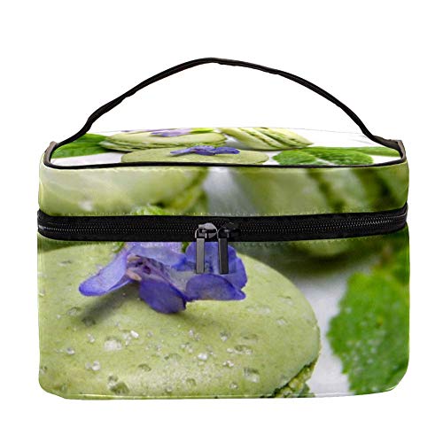 TIZORAX Green Macaron Cosmetic Bag Estuche de baño de Viaje Caja de Organizador de Maquillaje Grande