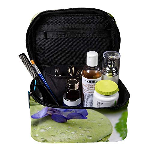 TIZORAX Green Macaron Cosmetic Bag Estuche de baño de Viaje Caja de Organizador de Maquillaje Grande