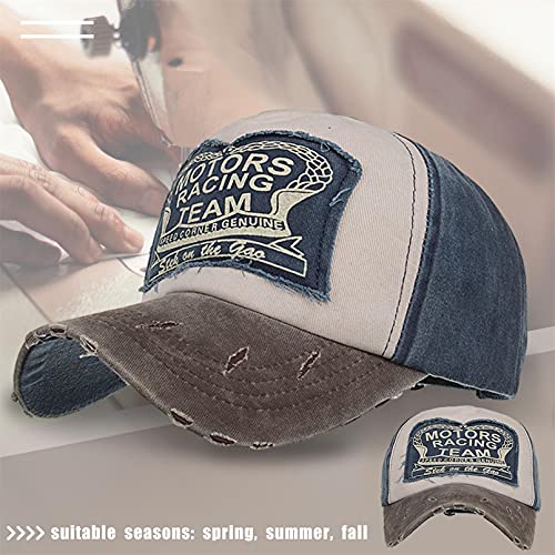 TMEOG Gorras de béisbol Unisexo, Gorra Visera Hombre/Mujer Motocicleta Gorra Molienda Borde Haga Viejo Sombrero (C_Marrón)