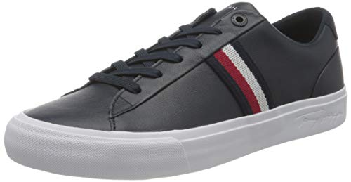 Tommy Hilfiger Corporate Leather Sneaker, Zapatillas Hombre, Cielo del Desierto, 43 EU