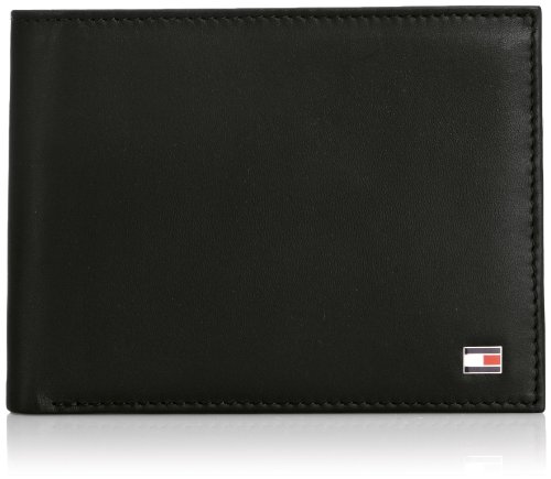 Tommy Hilfiger Eton CC Coin Pocket - Monedero de Cuero Hombre, Color Negro, Talla 14x10x2 cm (B x H x T)