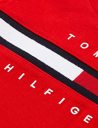 Tommy Hilfiger Flag Rib Insert tee S/S Camisa, Deep Crimson, dieciséis para Niños