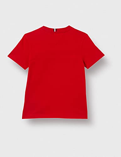 Tommy Hilfiger Flag Rib Insert tee S/S Camisa, Deep Crimson, dieciséis para Niños