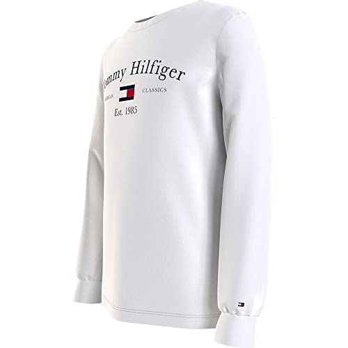 Tommy Hilfiger TH Artwork tee L/S Camiseta, White, 18 Month Unisex Niños