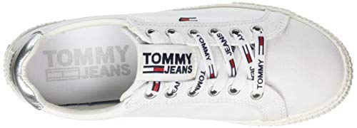 Tommy Hilfiger Tommy Jeans Casual Sneaker, Zapatillas, Blanco (White 100), 35 EU