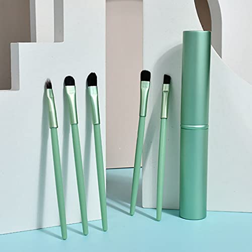 TouGod Kit de pinceles para maquillaje profesional, 5 unidades, juego de pinceles para maquillaje profesional, set de pinceles para sombra de ojos sintéticos Premium (Green)