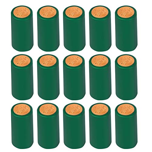 TOYANDONA 100 Piezas Pvc Cápsulas Termocontraíbles Envoltura Retráctil para Vino Cápsulas para Botellas de Vino Tapas Retráctiles Tapas de Botellas de Vino para Bodegas Hogar (Verde)