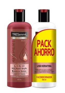 TRESEMME PACK LISO KERATINA CHAMPU 675ML+ACONDICIONADOR 500ML