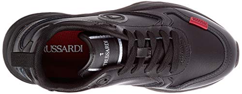 TRUSSARDI JEANS by Trussardi Kiri LTH Action Leather, Zapatillas de Gimnasio Mujer, Black, 39 EU