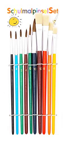 TSI 49110 Colorful Hair Brush 1,2,3,4,6,1 Brush 6,8,10,12 Pinceles 10 Pinceles