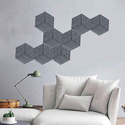 TTCI-RR Pegatinas Pared 3D Hexágono Fieltro Etiqueta de la Pared la Foto del Tablero de visualización y Consejos de diseño de Estilo Loft Room decoración de la Pared (Color : Gray)